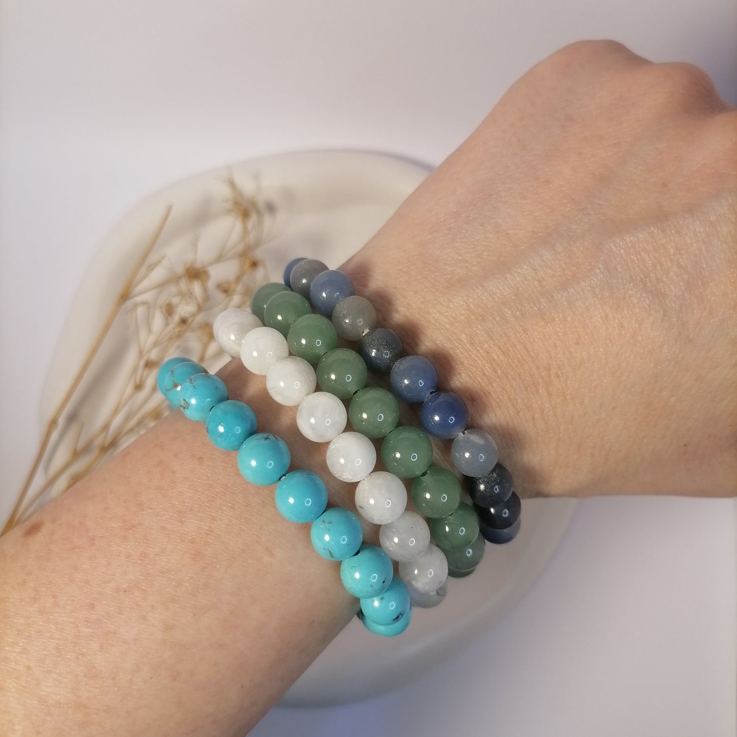 ST002 | Pulsera perlas piedras naturales 8mm