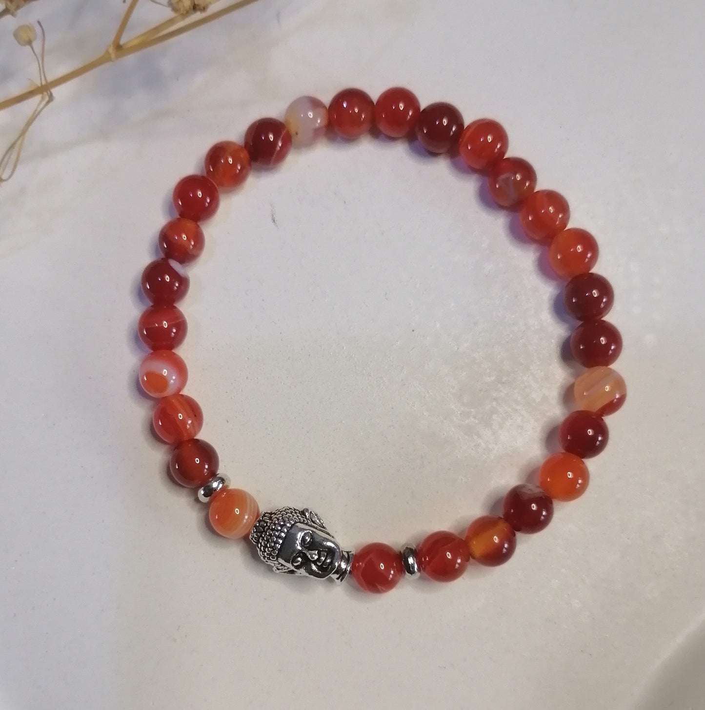 ST008 | Pulsera perlas piedras naturales dije Buda