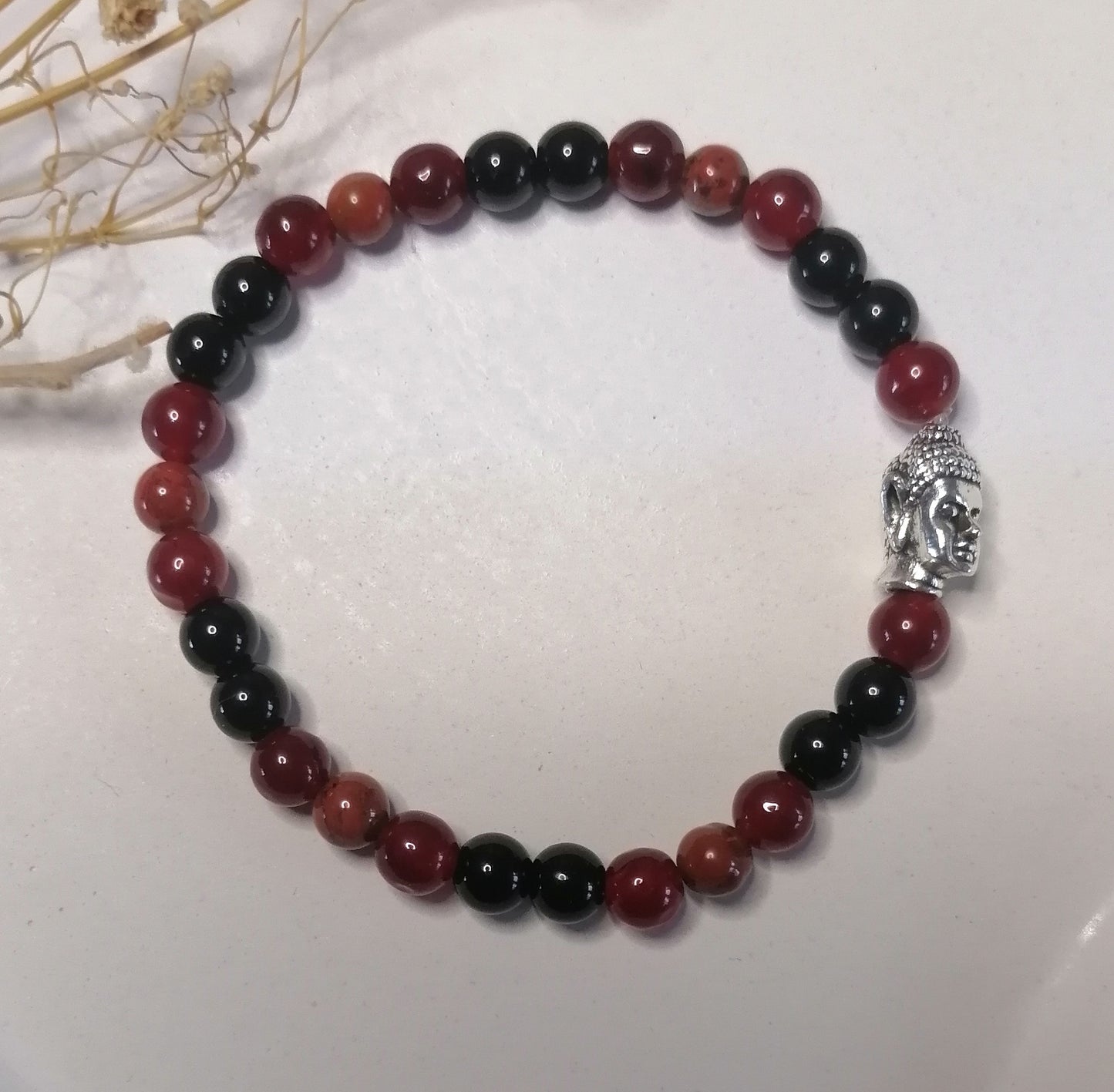 ST008 | Pulsera perlas piedras naturales dije Buda