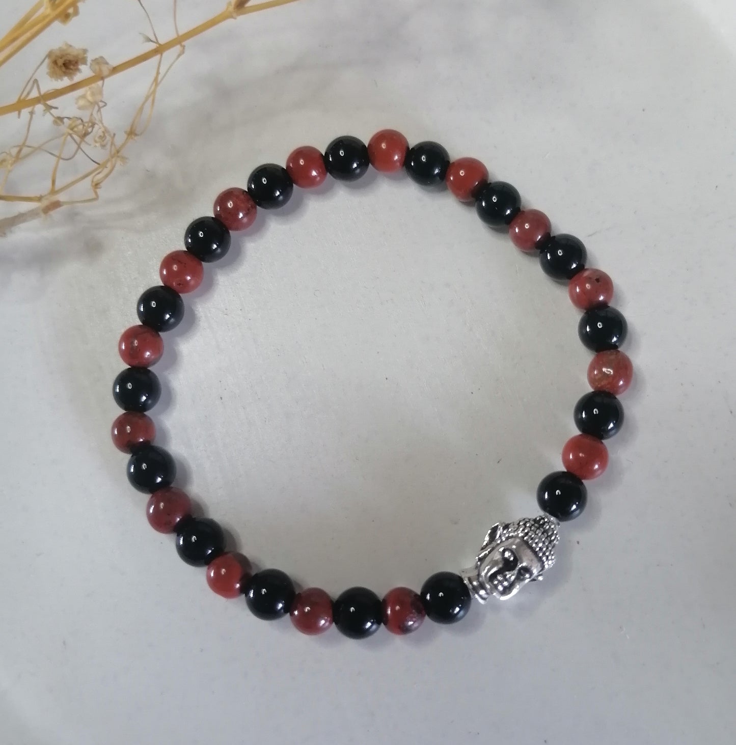 ST008 | Pulsera perlas piedras naturales dije Buda