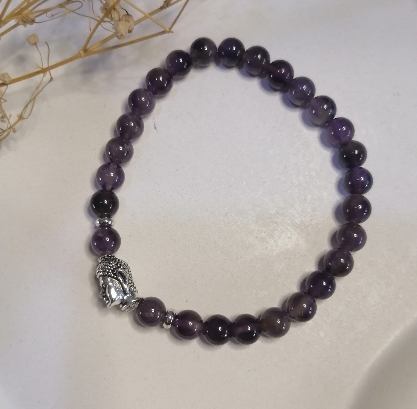 ST008 | Pulsera perlas piedras naturales dije Buda