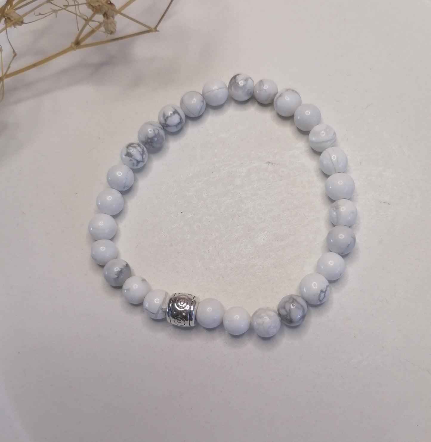 ST015 | Pulsera perlas piedras naturales Howlita