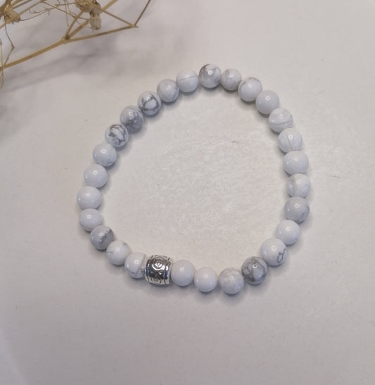 ST015 | Pulsera perlas piedras naturales Howlita