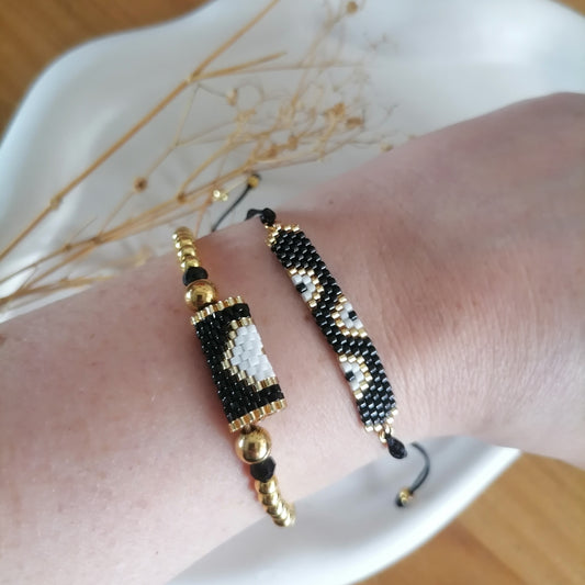 PT001 | Pulsera tejida regulable de canutillos