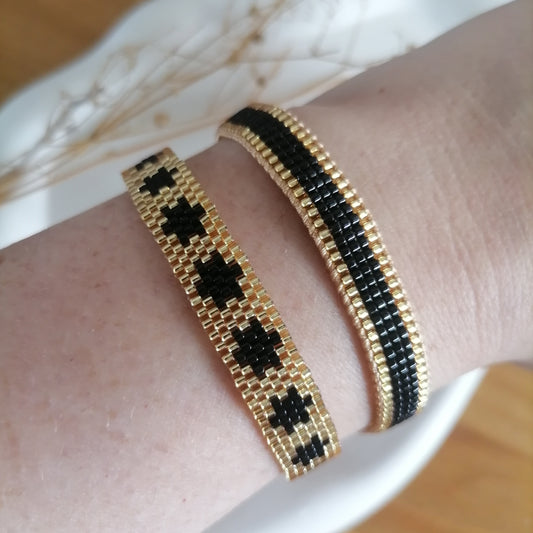 PT003 | Pulsera tejida regulable de canutillos