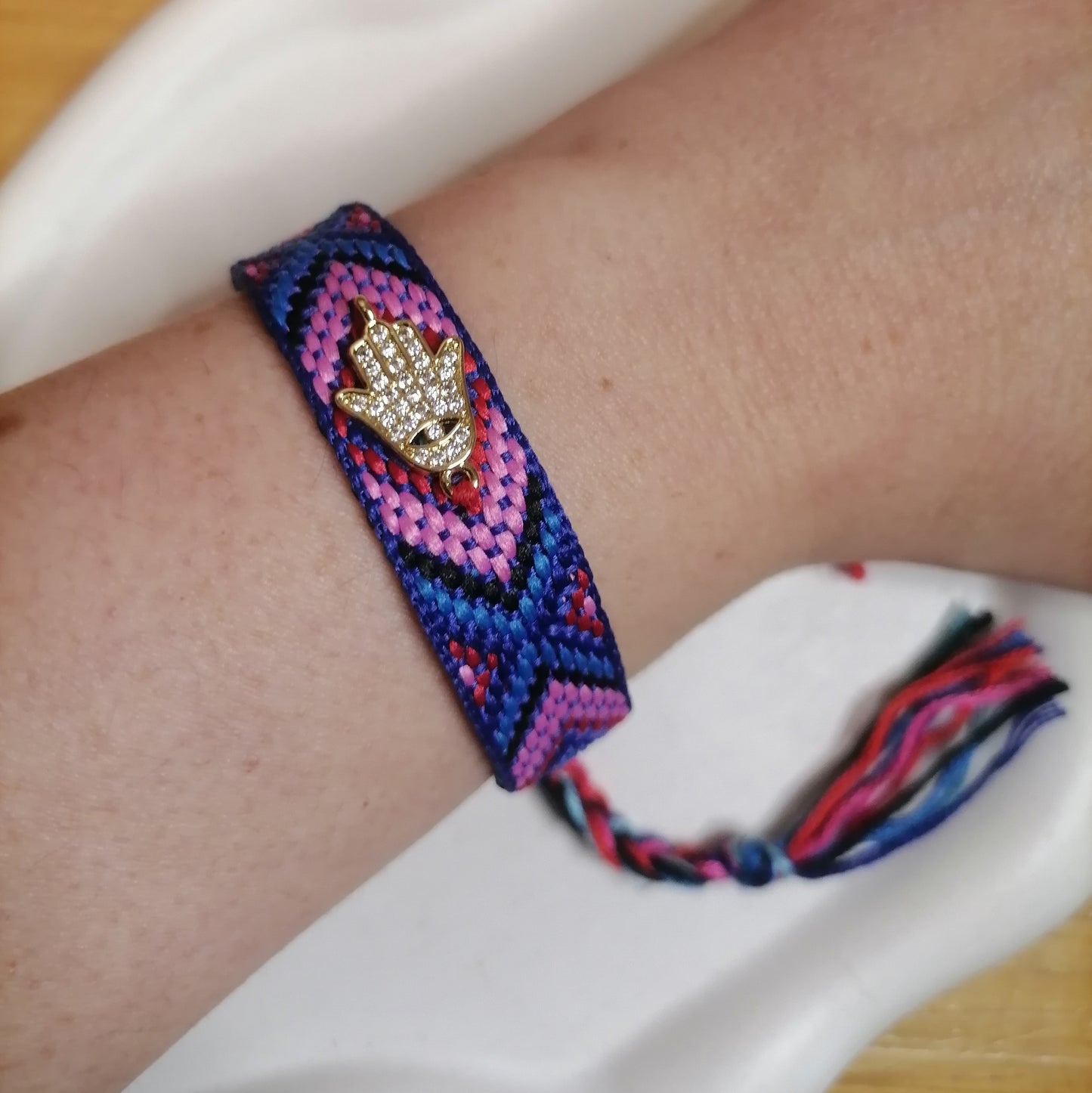 PT011 | Brazalete tejido ajustable en hilo de algodón