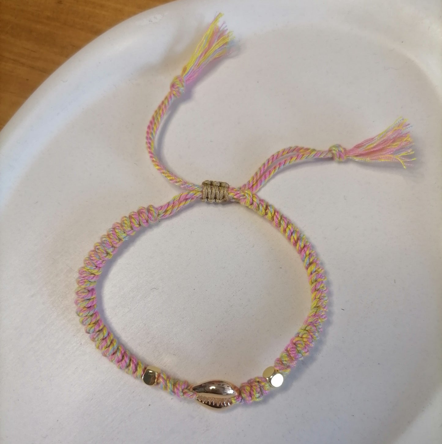 PT013 | Pulsera tejida ajustable en hilo de algodón