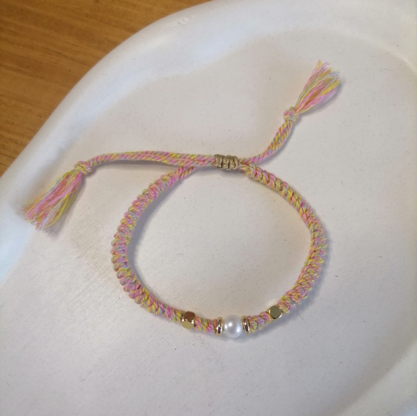 PT013 | Pulsera tejida ajustable en hilo de algodón
