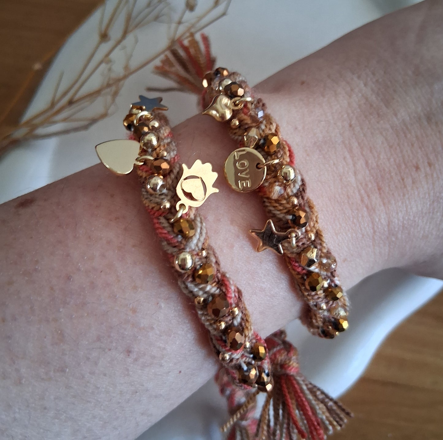 PT014 | Pulsera trenzada ajustable en hilo de algodón