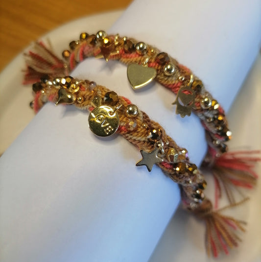 PT014 | Pulsera trenzada ajustable en hilo de algodón