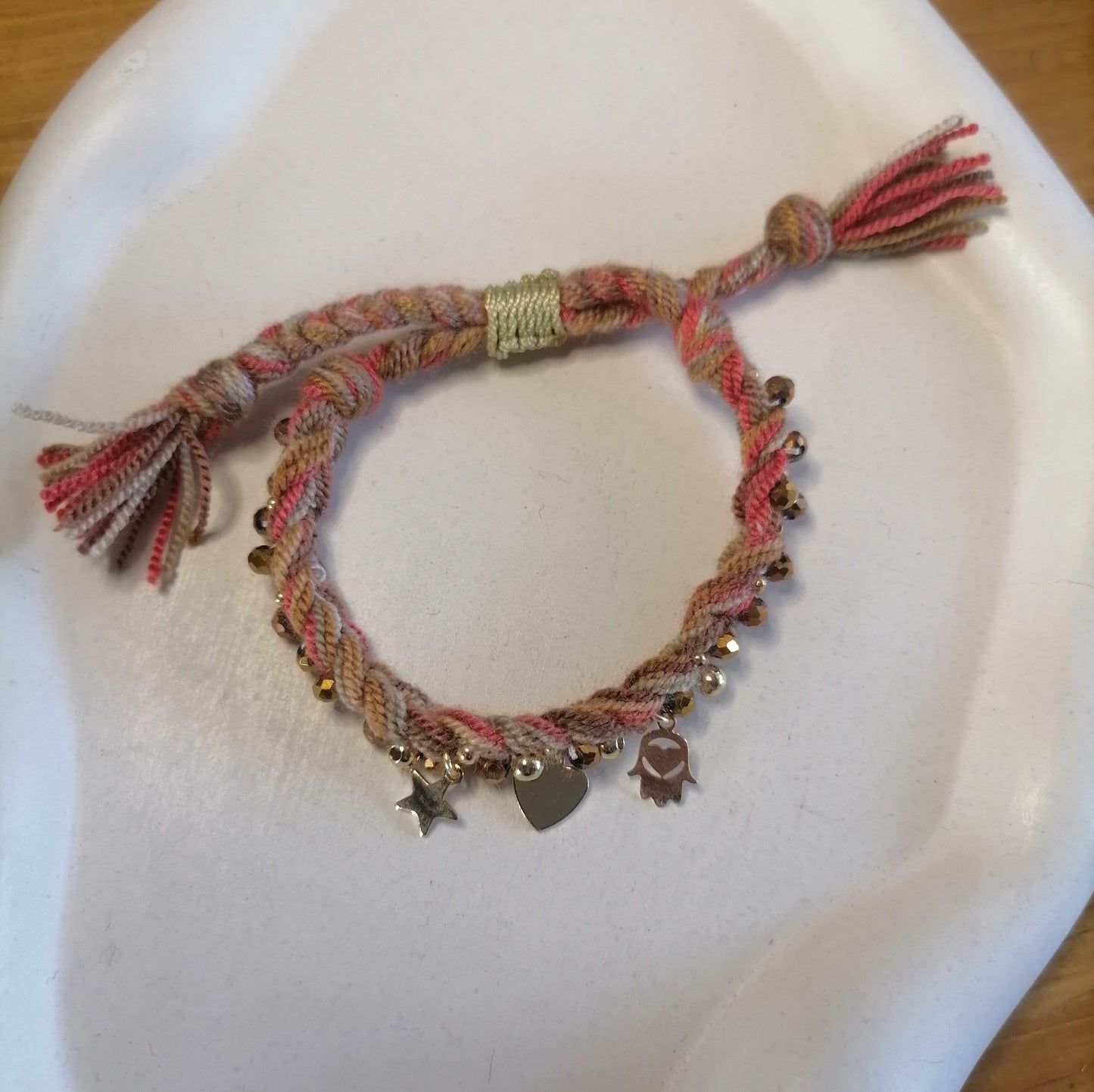 PT014 | Pulsera trenzada ajustable en hilo de algodón