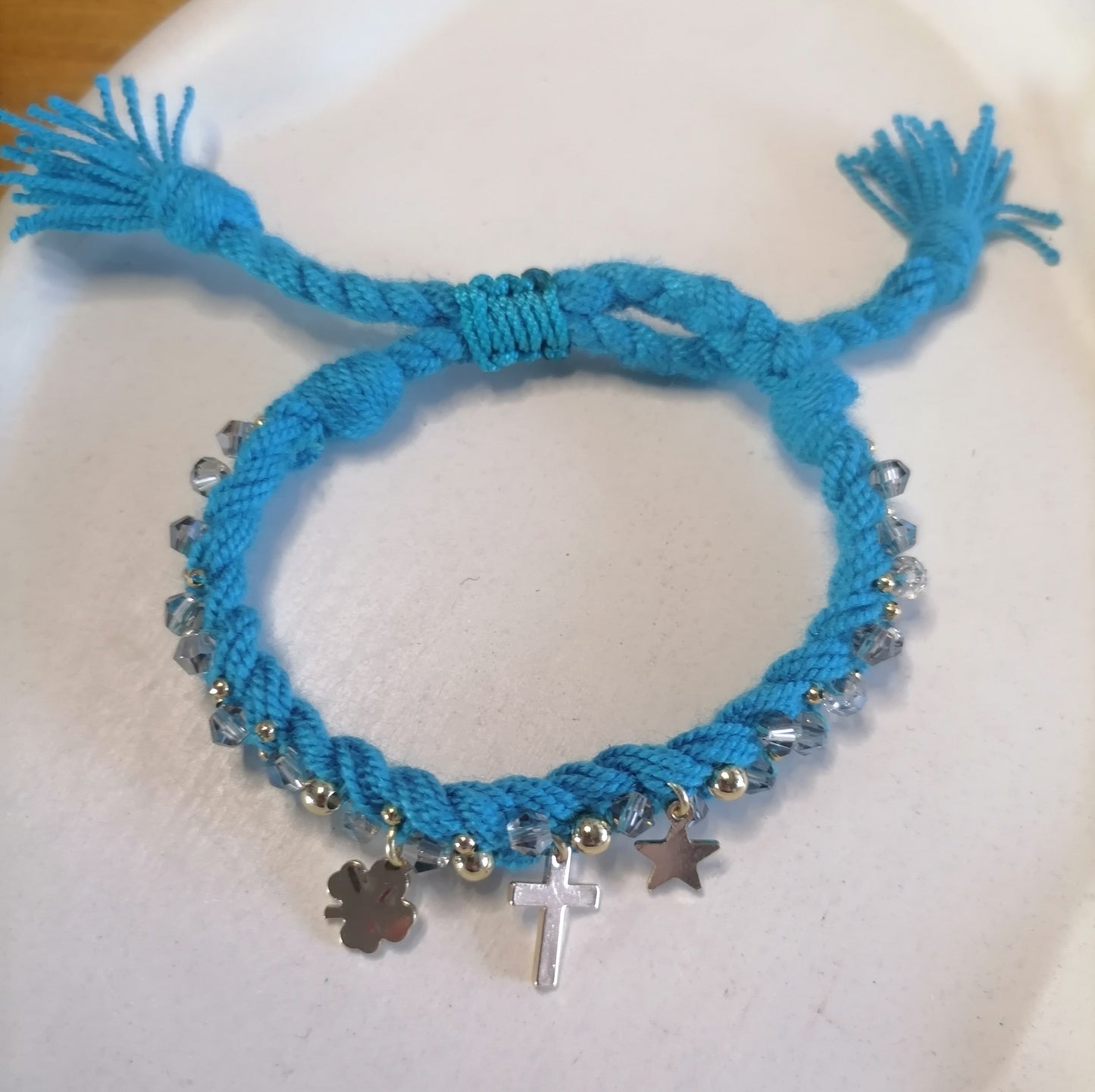 PT015 | Pulsera trenzada ajustable en hilo de algodón