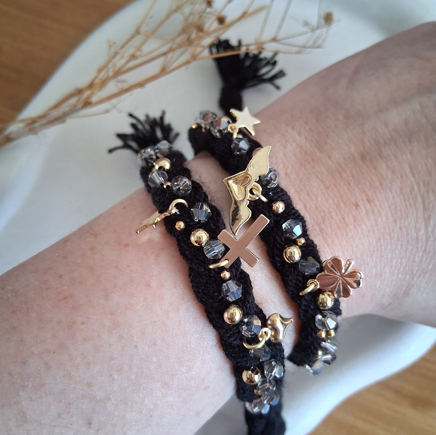 PT016 | Pulsera trenzada ajustable en hilo de algodón