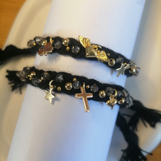 PT016 | Pulsera trenzada ajustable en hilo de algodón