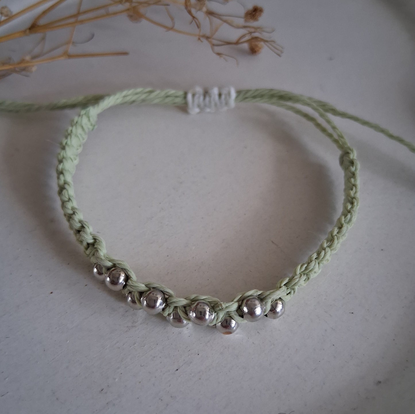PT019 | Trío de pulseras ajustables macramé y piedras naturales