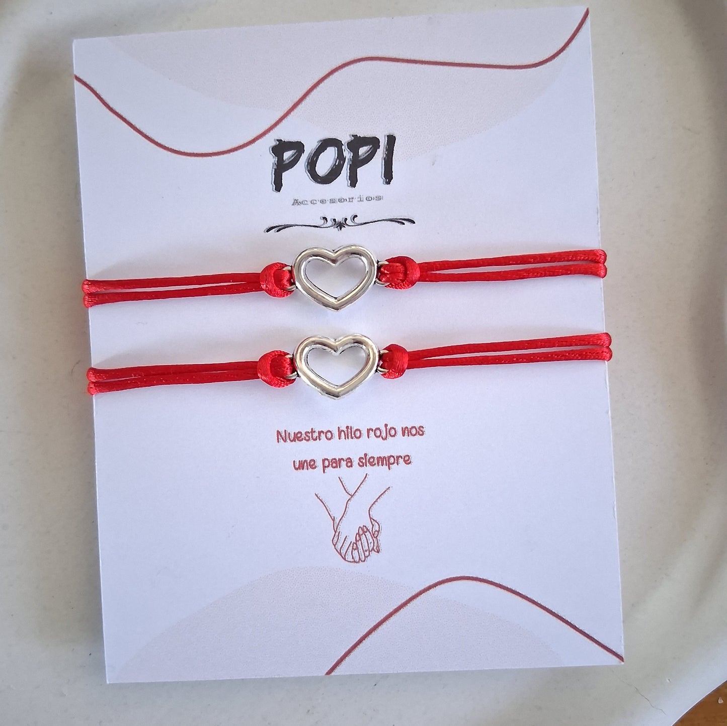 PT025 | Par de pulseras ajustables para compartir con conector metálico