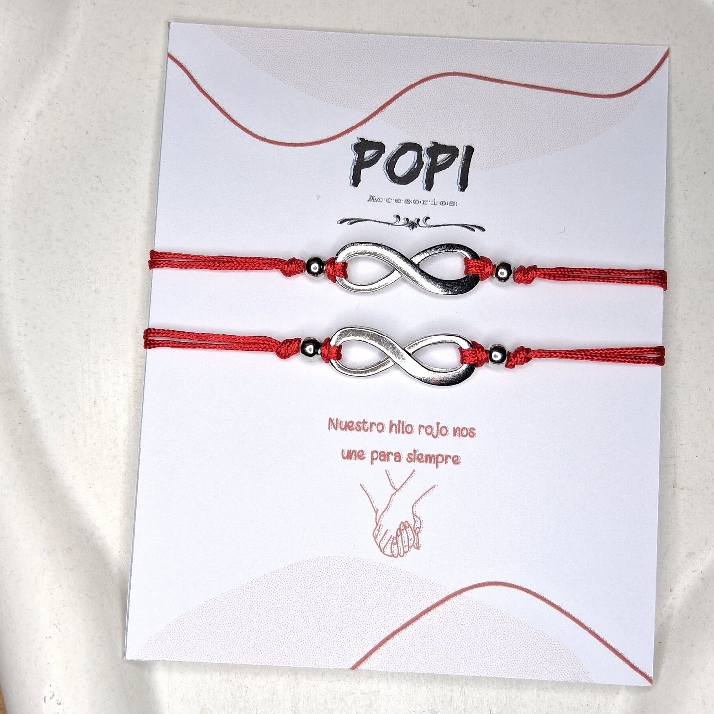 PT025 | Par de pulseras ajustables para compartir con conector metálico