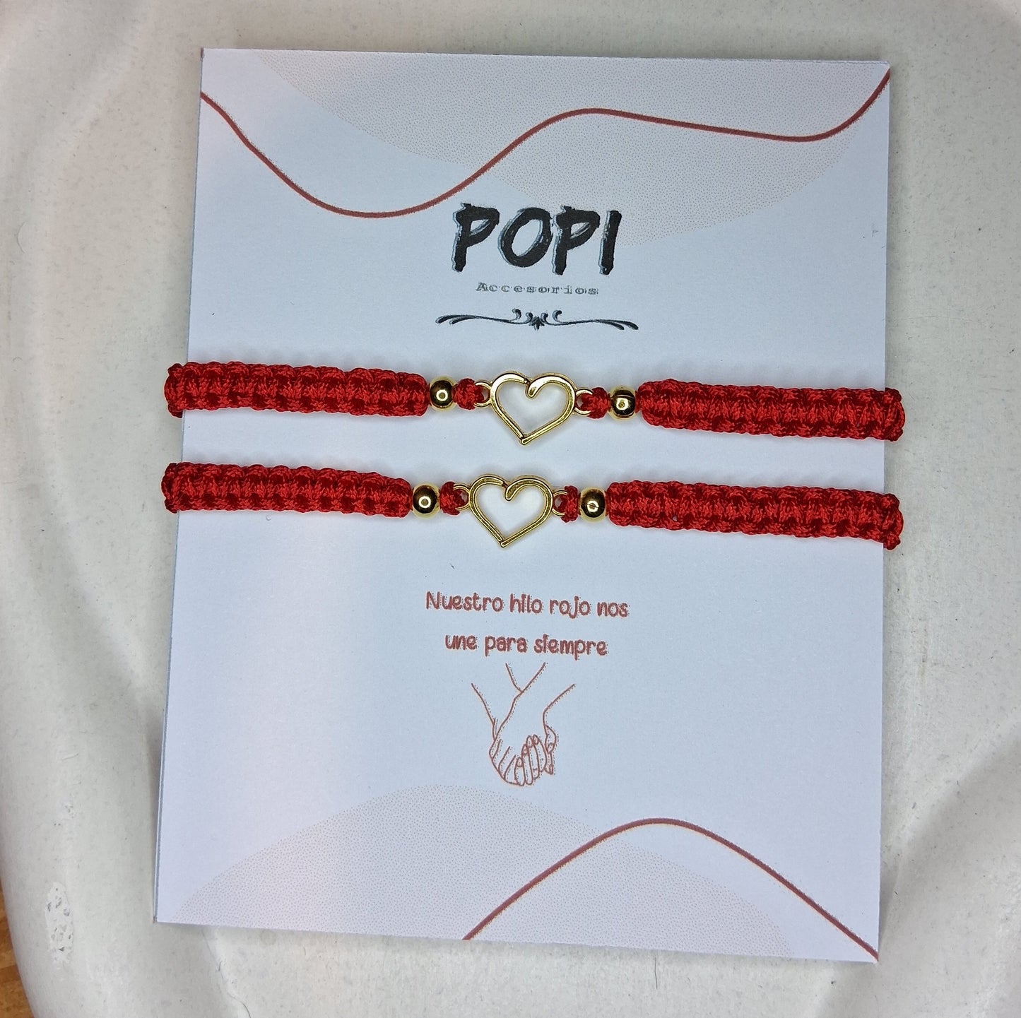 PT025 | Par de pulseras ajustables para compartir con conector metálico