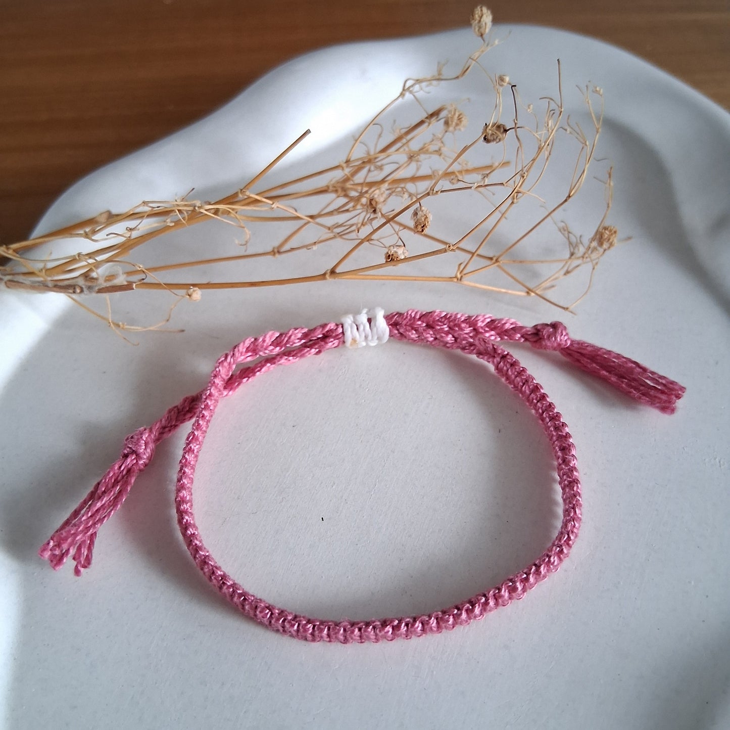 PT037 | Dúo de pulsera y brazalete combinado tejido y ajustable en hilo de algodón