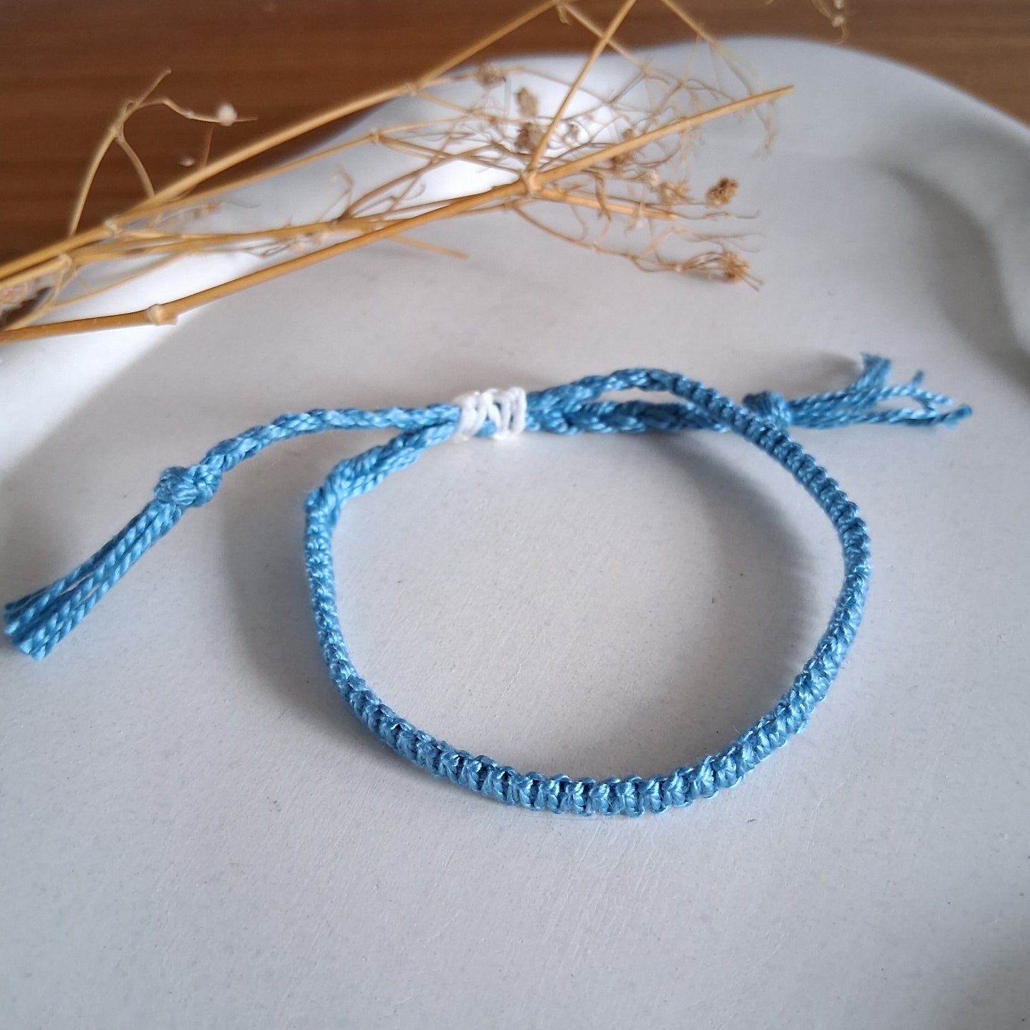 PT039 | Dúo de pulsera y brazalete combinado tejido y ajustable en hilo de algodón