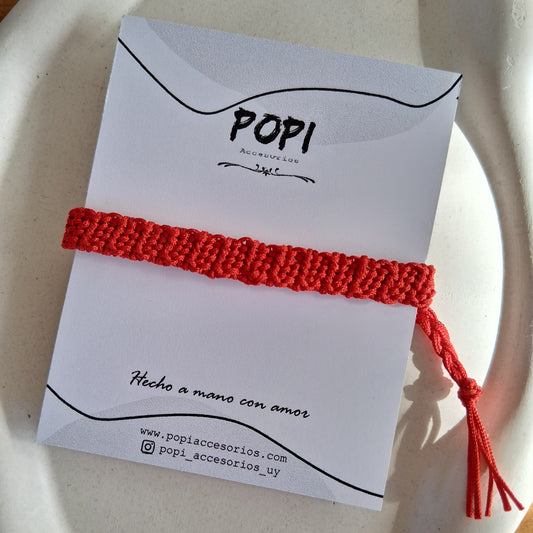 PT059 | Pulsera tejida ajustable diseño ondas lisa