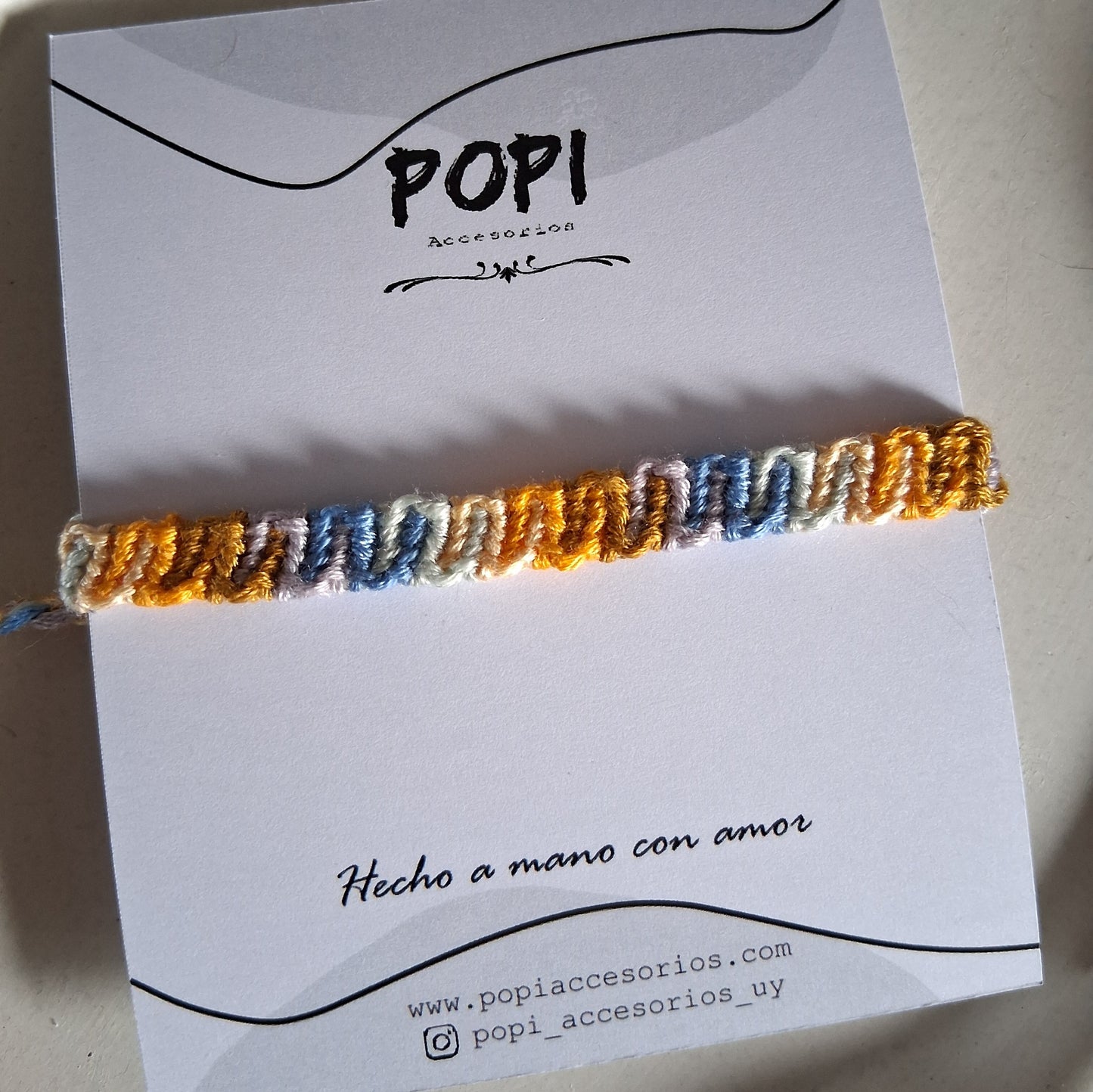 PT058 | Pulsera tejida fina ajustable diseño ondas