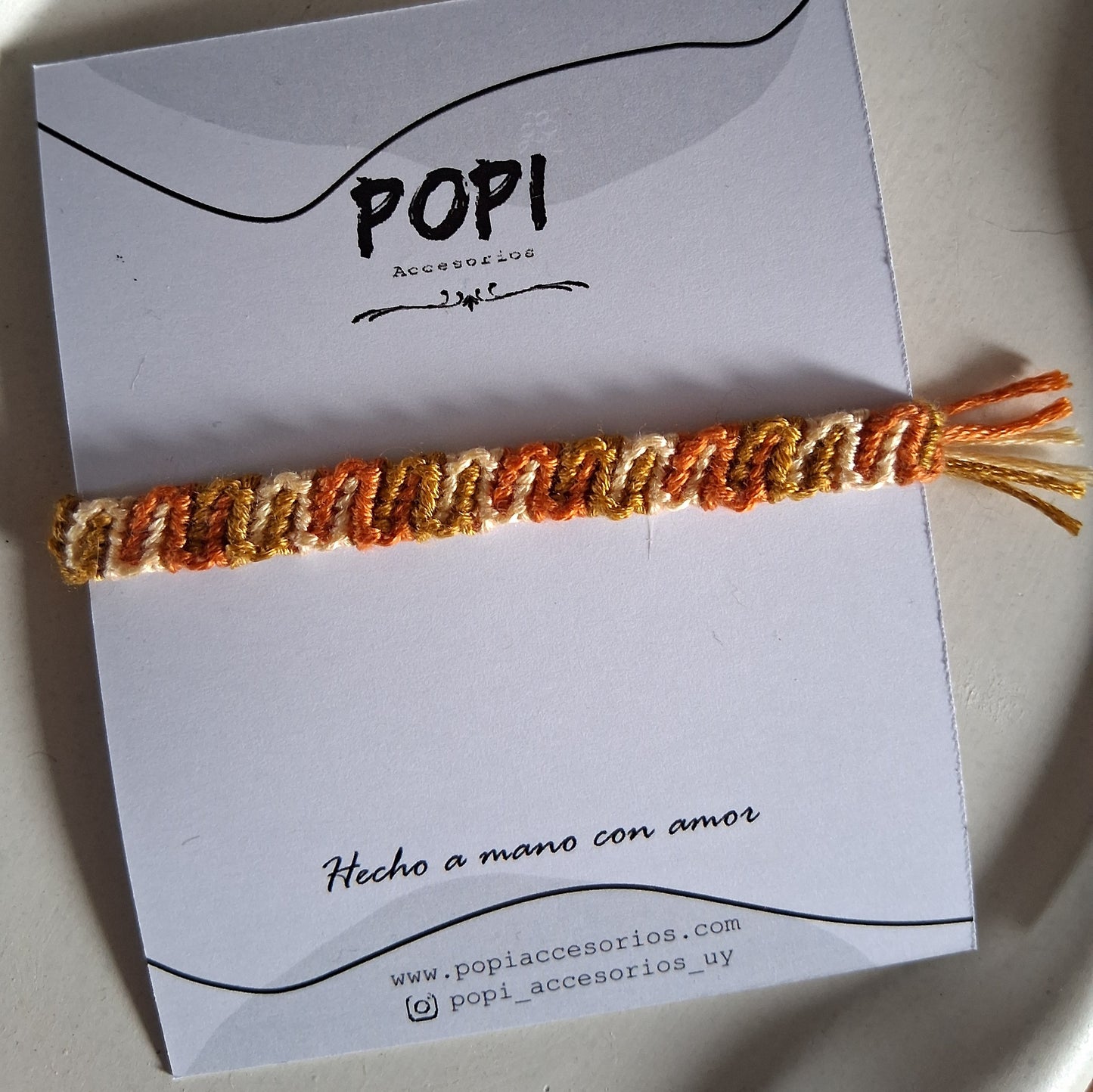 PT058 | Pulsera tejida fina ajustable diseño ondas
