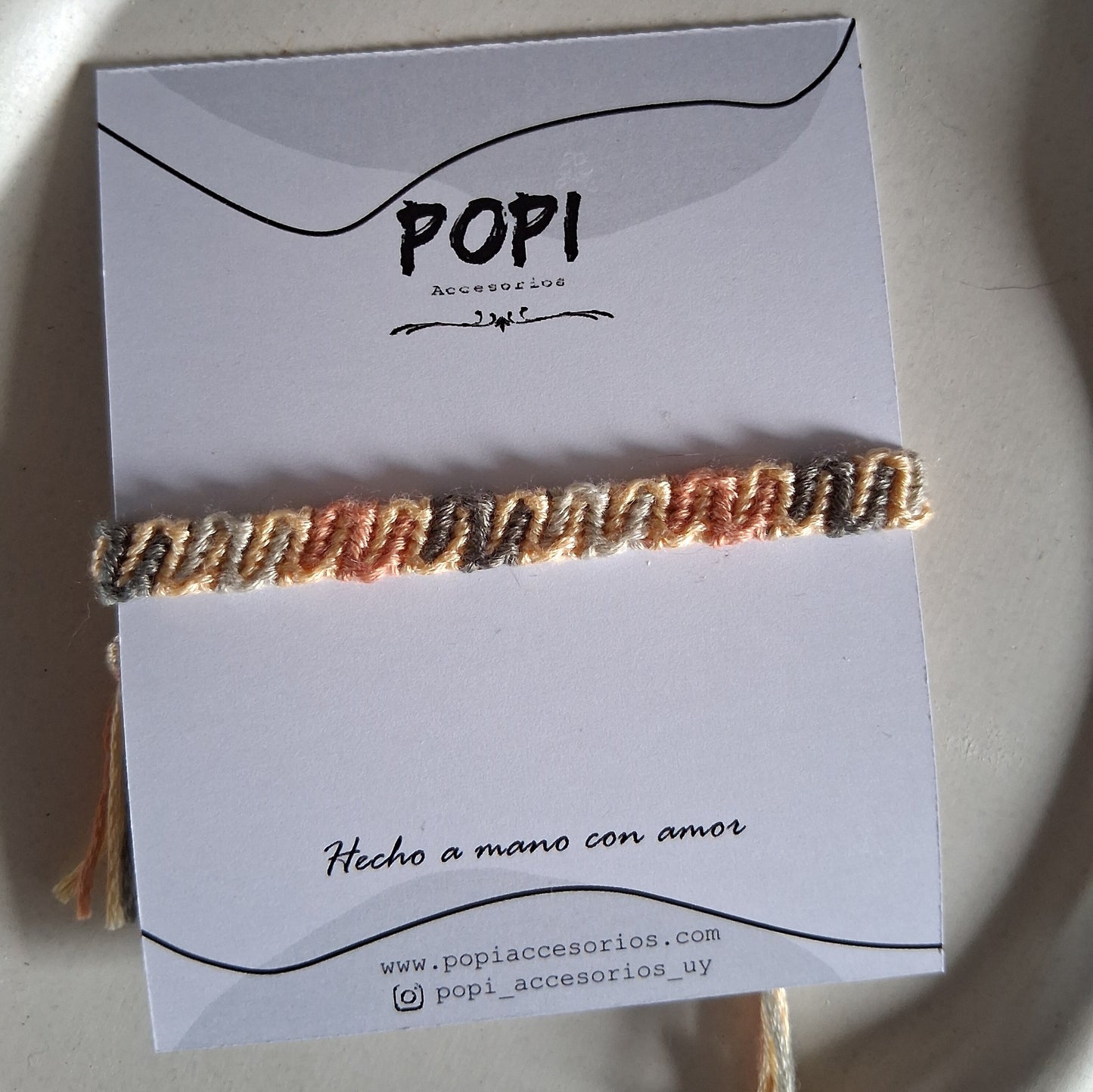 PT058 | Pulsera tejida fina ajustable diseño ondas