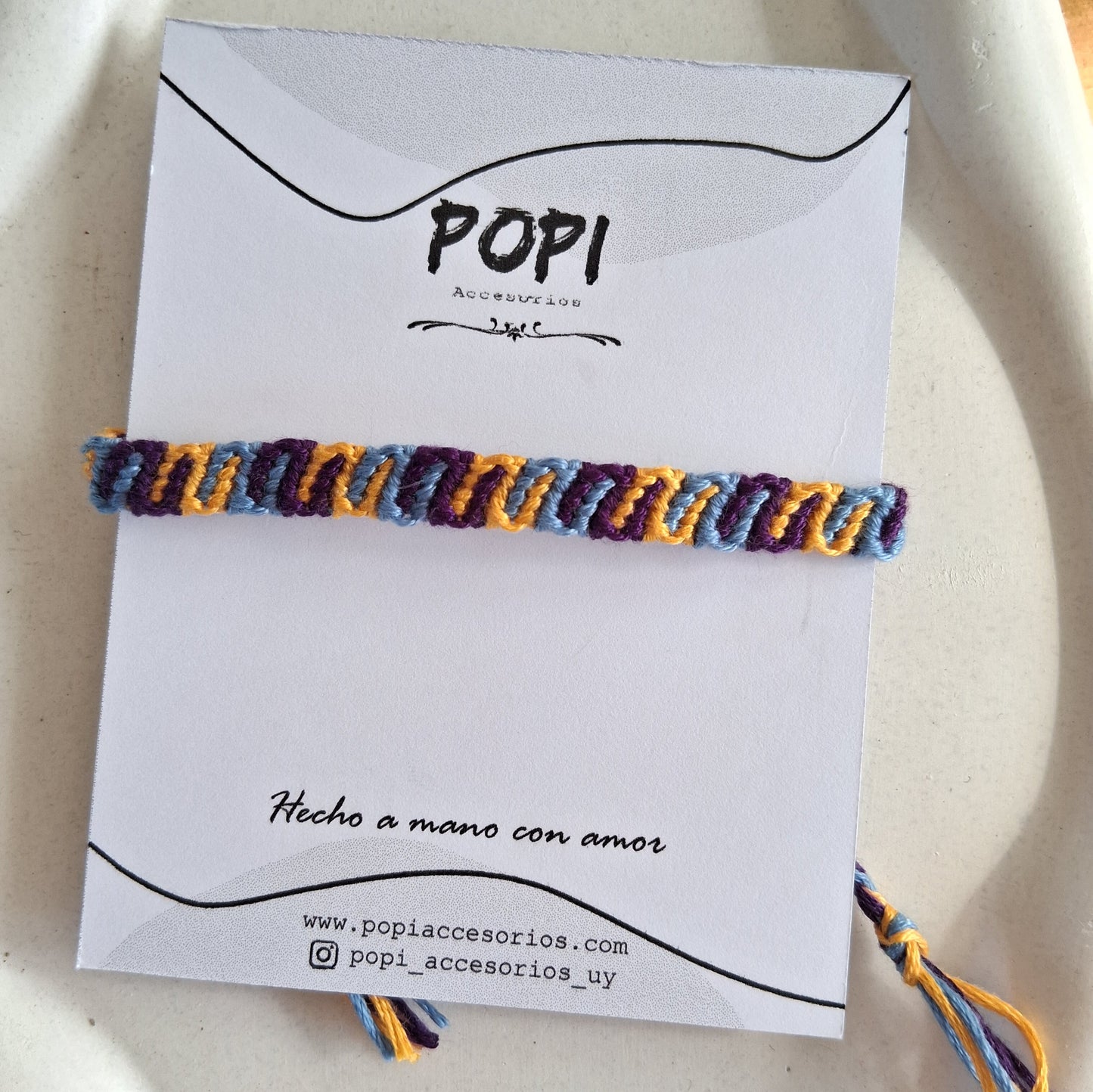 PT058 | Pulsera tejida fina ajustable diseño ondas