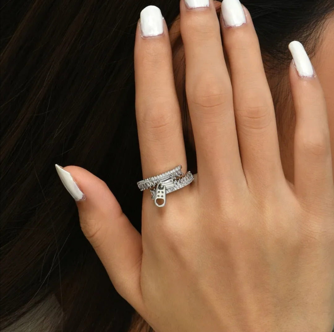 RQ019 | Anillo abierto acero inoxidable zipper