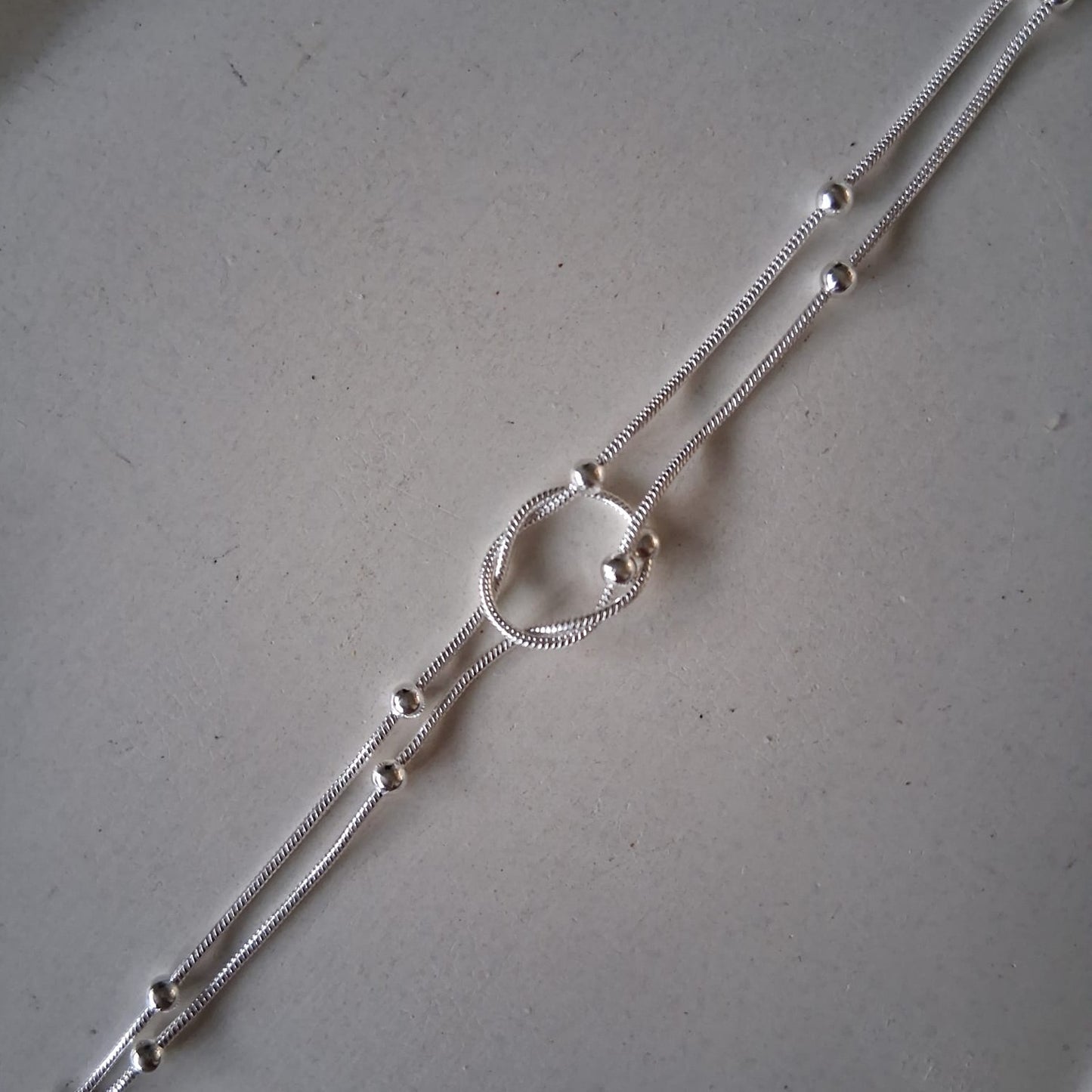 PQ048 | Pulsera doble enchapada en plata nudo