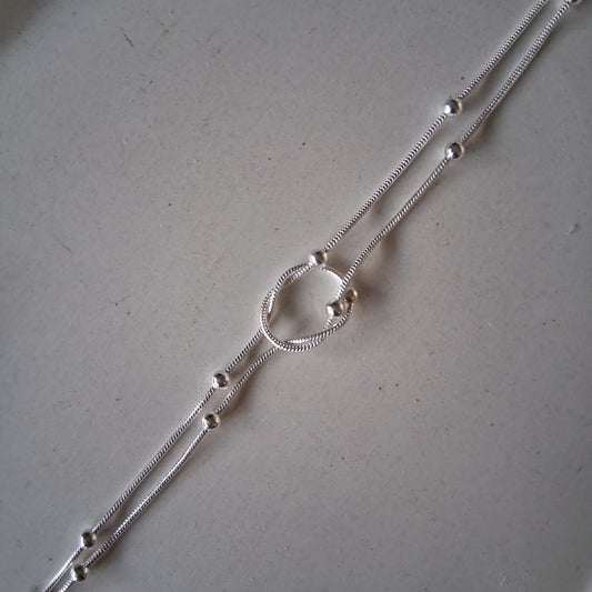 PQ048 | Pulsera doble enchapada en plata nudo